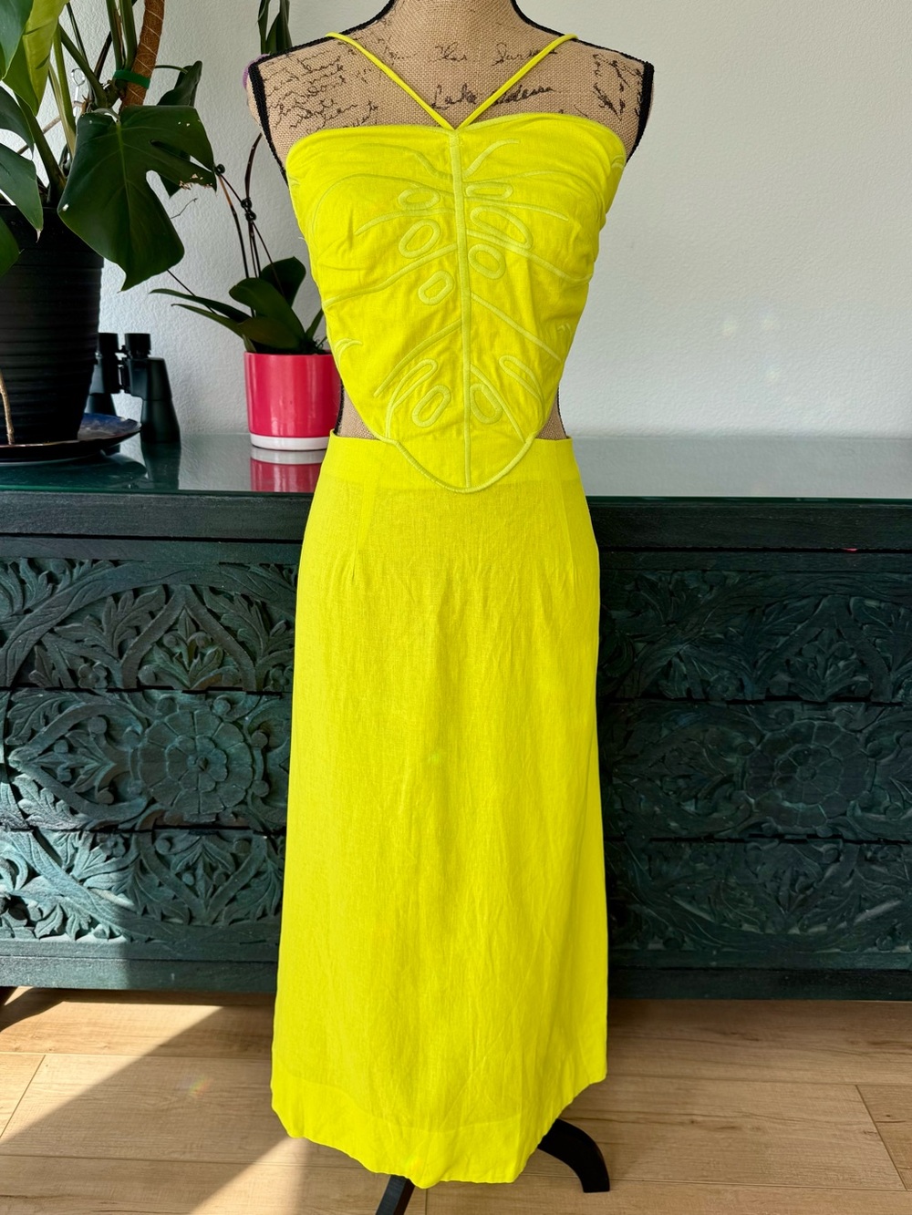 FARM Rio Bright Yellow Midi Dress